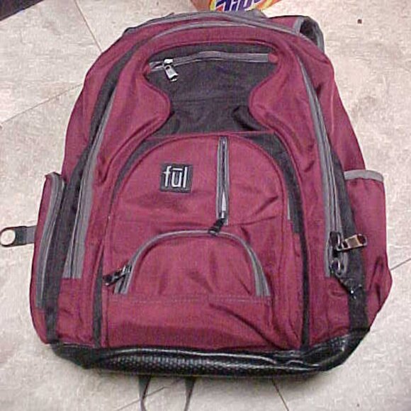 Fūl Ful Backpack Laptop Compartment Maroon Black Carr (D3) - Picture 1 of 3